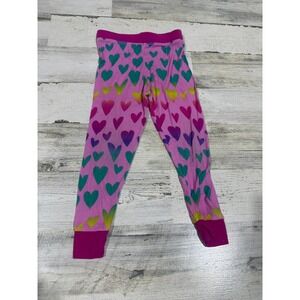 Little Sleepies Pajama Pants Girls 18-24 Months Pink Rainbow Ombre Hearts EUC